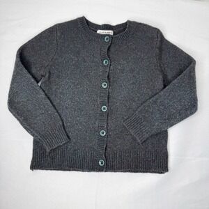 Caramel Blue Brown Blended Merino Wool Nylon Cardigan Sweater Kids 6 Classic